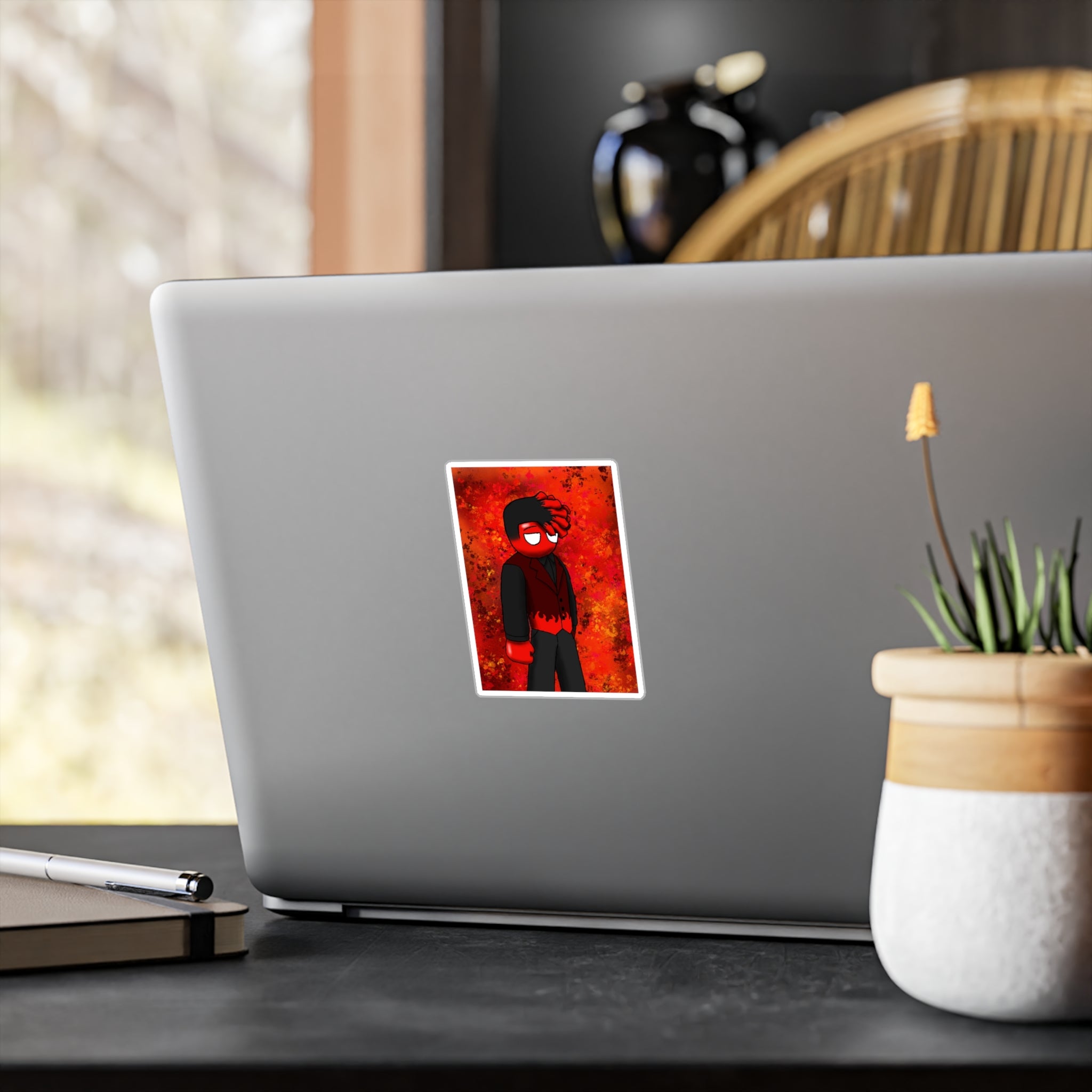 Ality character Crimson Red Kiss-Cut Vinyl Sticker