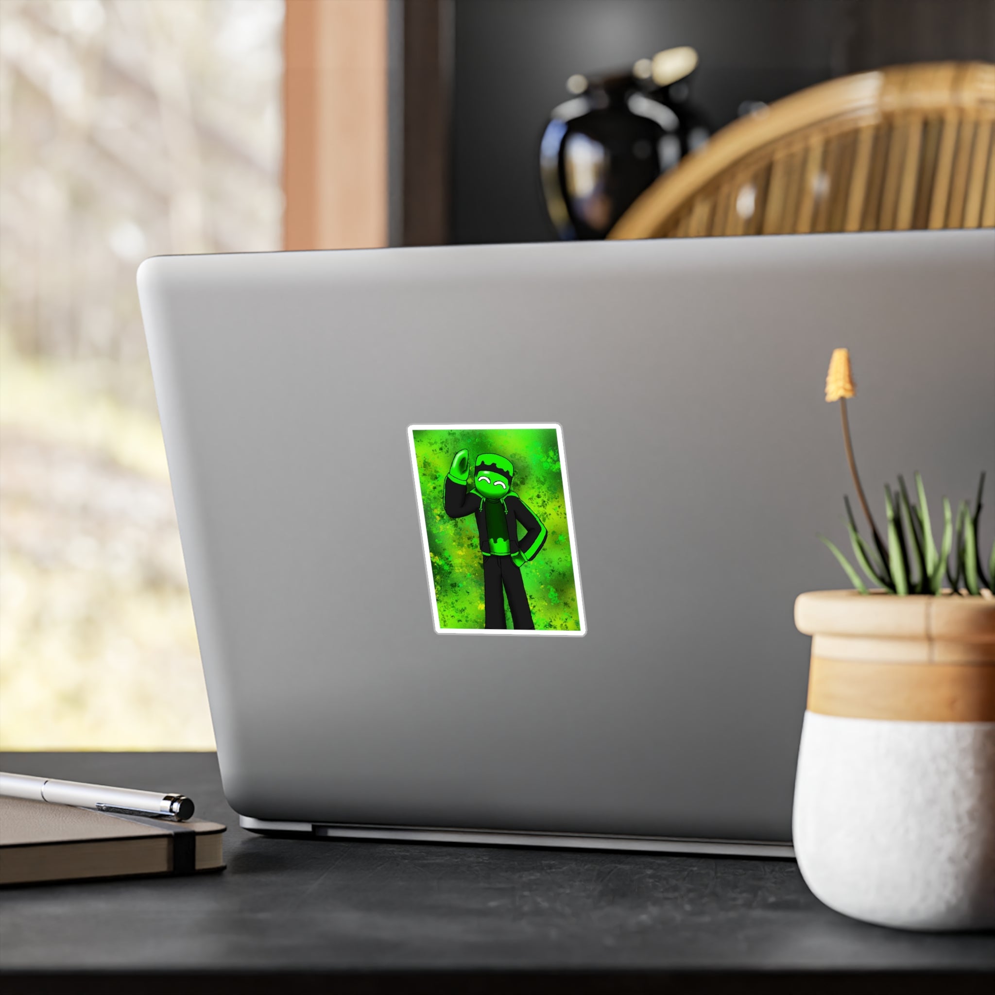 Ality character Neon Green Kiss-Cut Vinyl Sticker