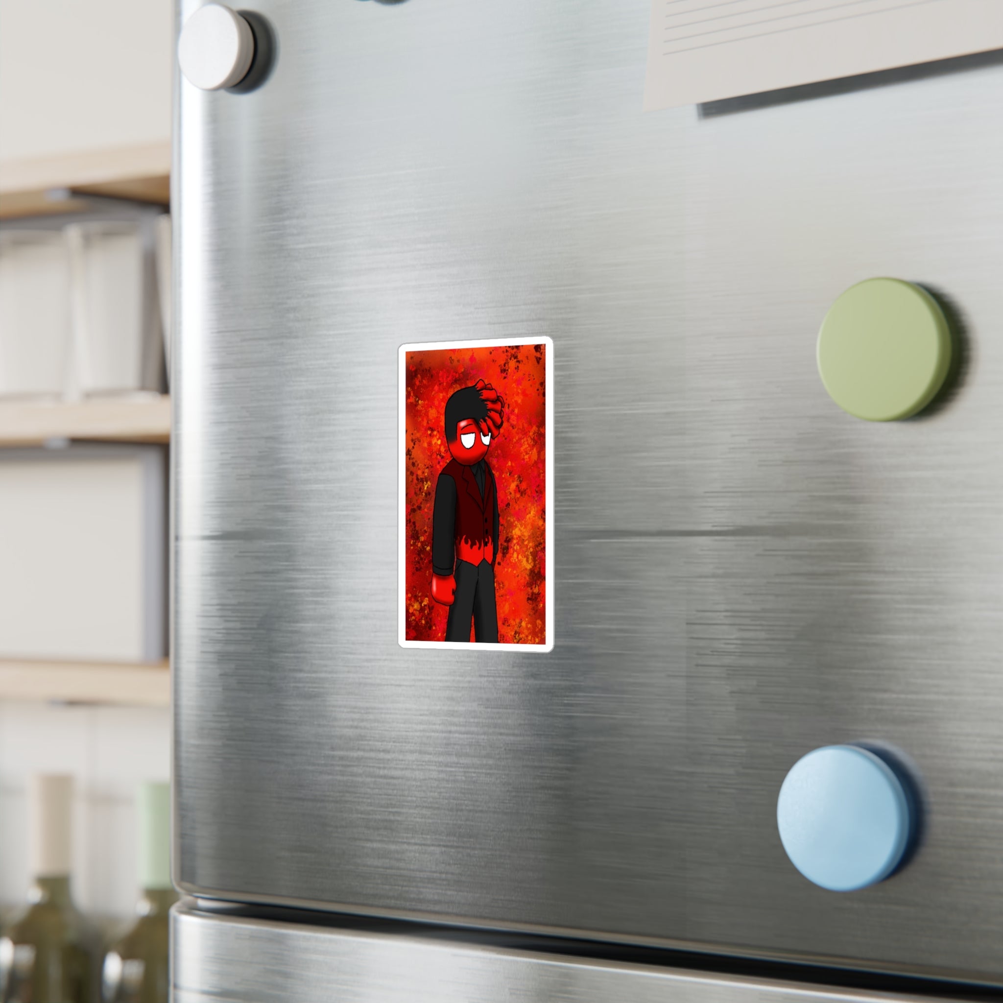 Ality character Crimson Red Kiss-Cut Vinyl Sticker